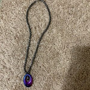 Unique Purple Metallic Necklace